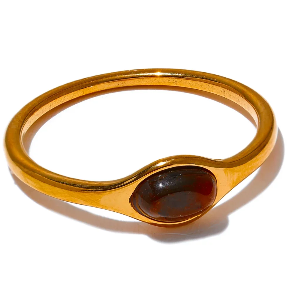 Olive Stone Oval Ring