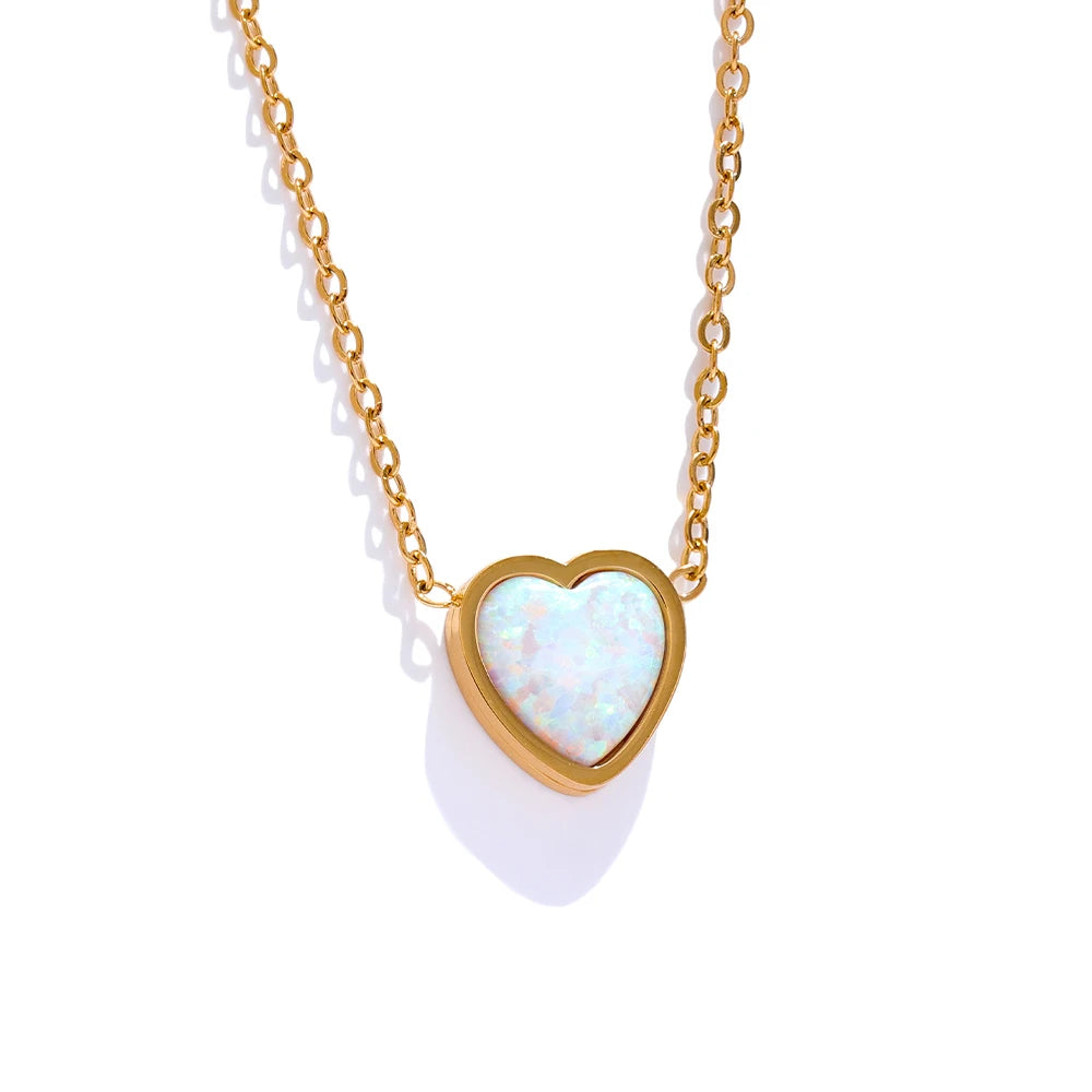 Dove Stone Heart Necklace