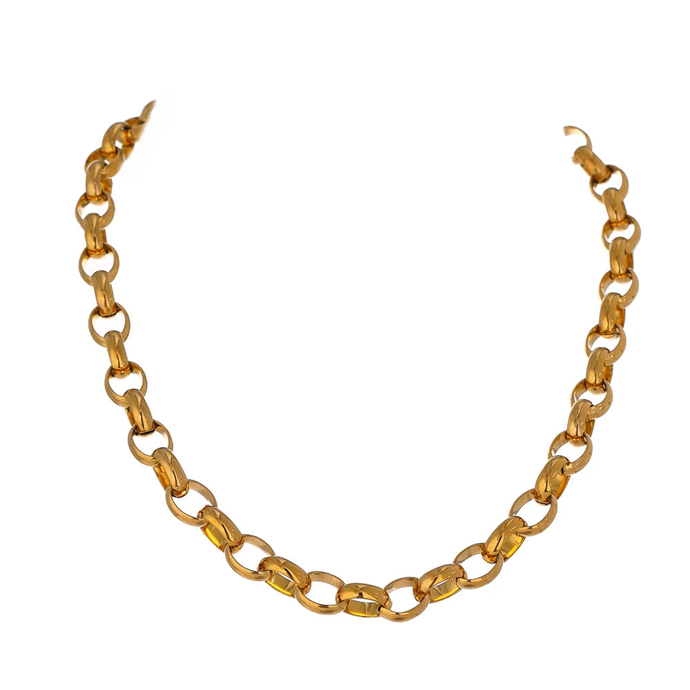 Canyon Textured Collar Necklace in warm gold-plated stainless steel