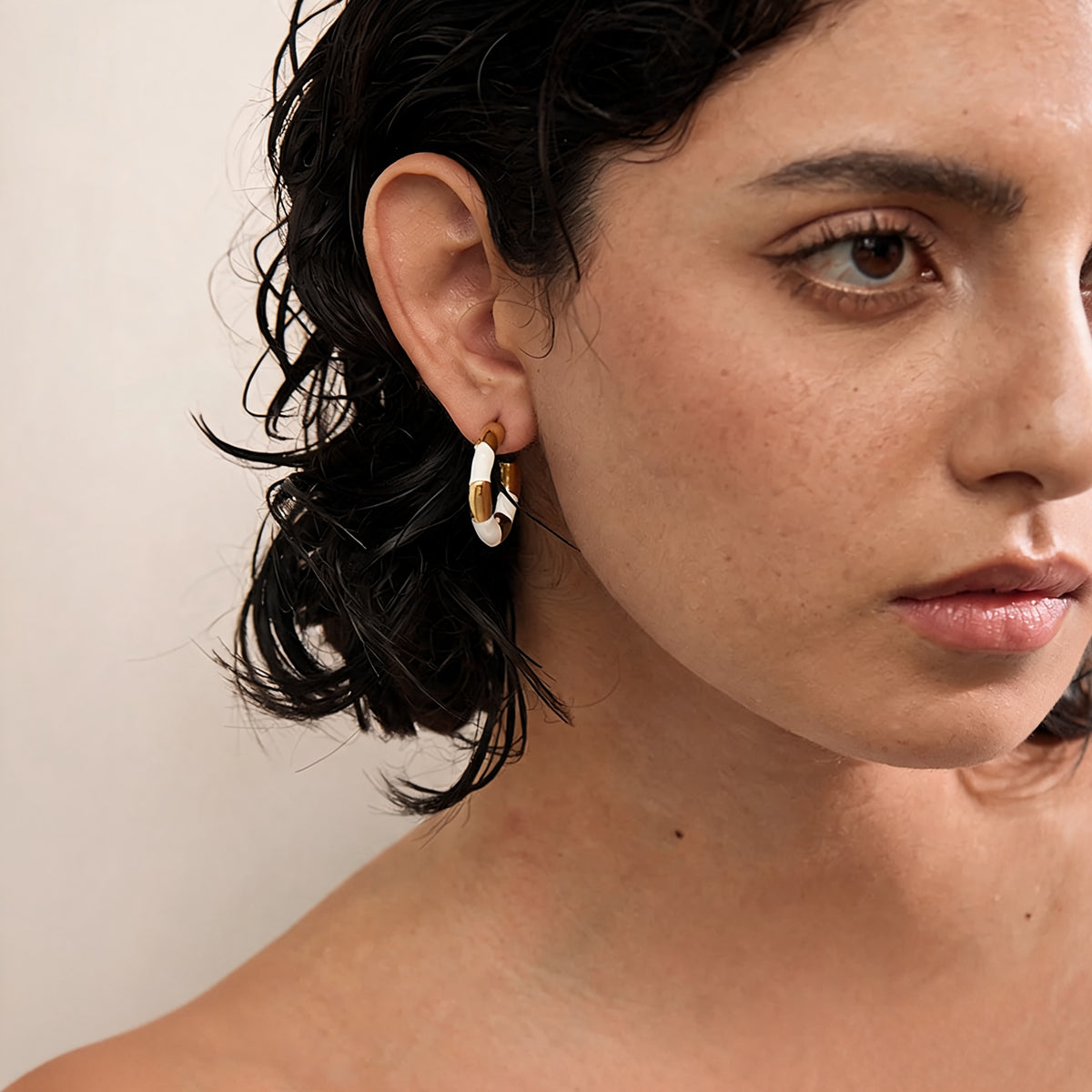 Ginny Enamel Hoop Earrings