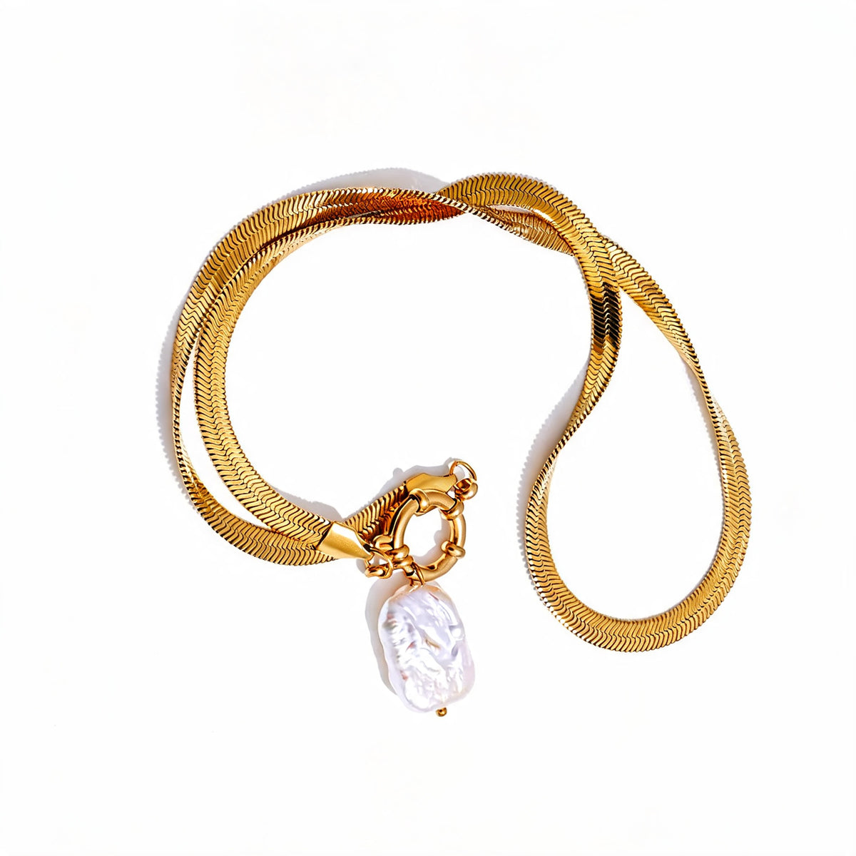 Quincy Pearl Snake Necklace