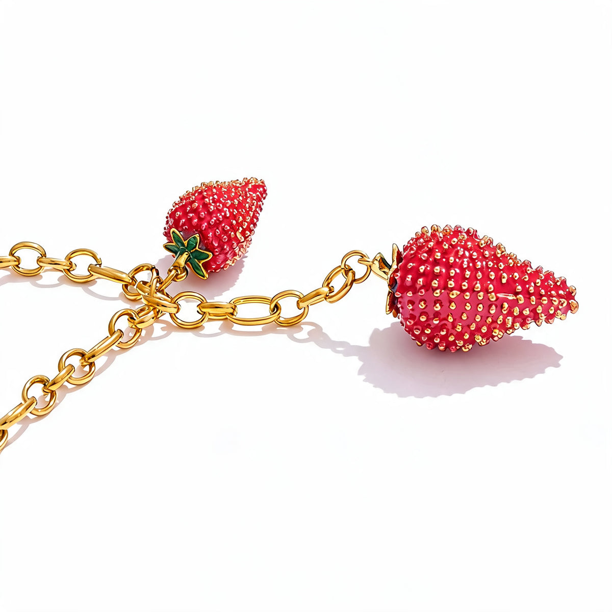 Poppy Strawberry Charm Necklace