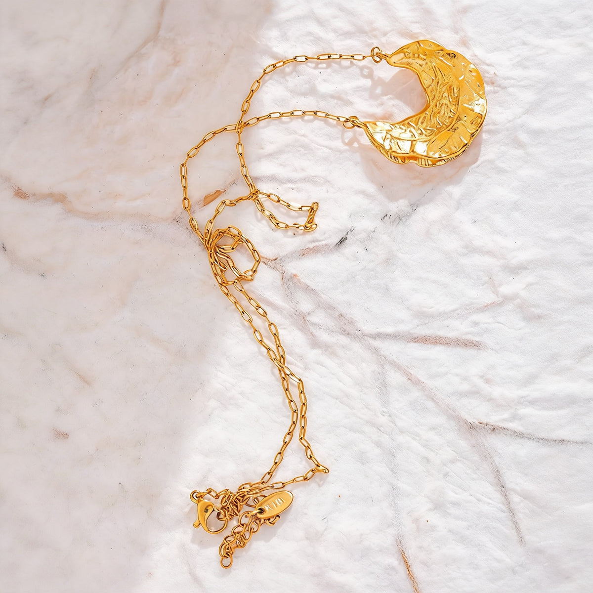 Orla Hammered Crescent Necklace