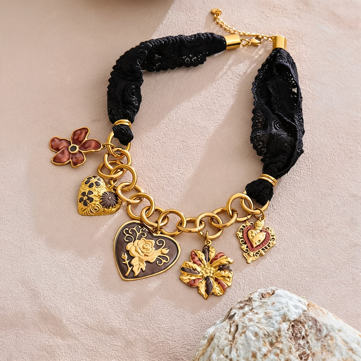 Noelle Lace Charm Necklace
