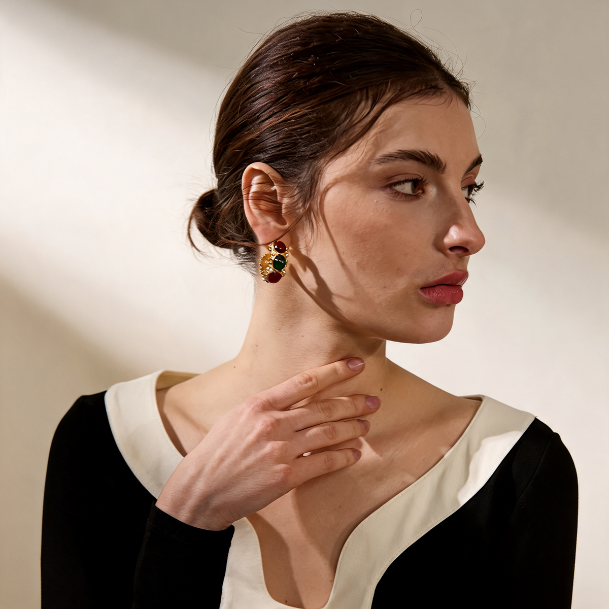 Juliet Stone Hoop Earrings