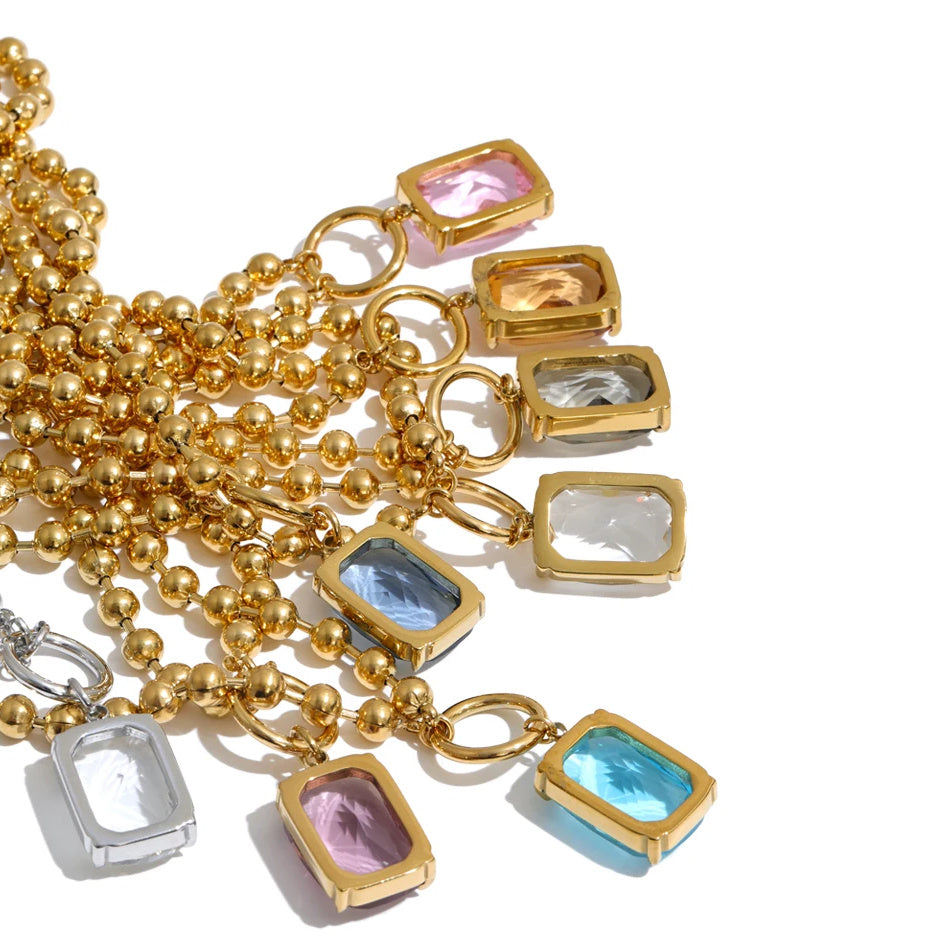 Thistle Crystal Drop Necklace