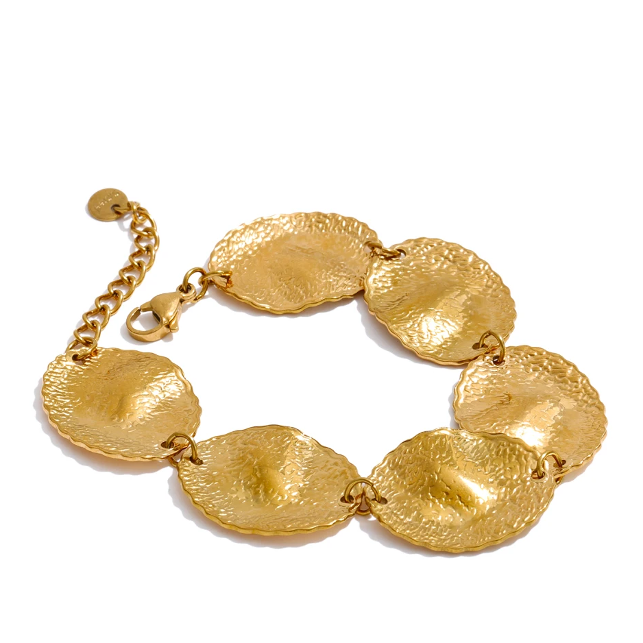 Elsa Hammered Disc Bracelet