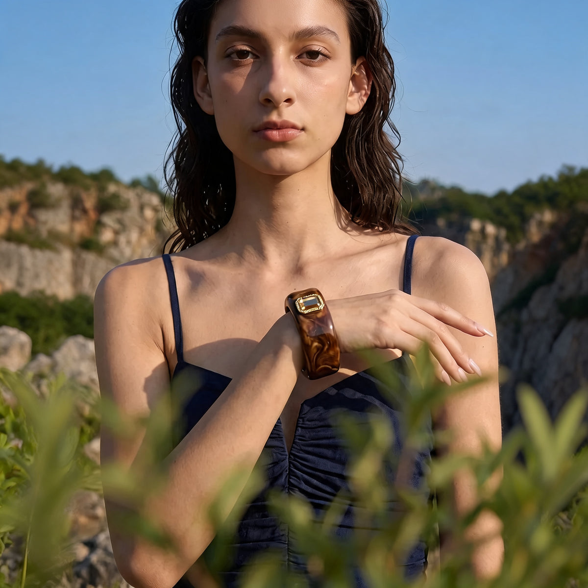 Sorrel Resin Statement Bangle