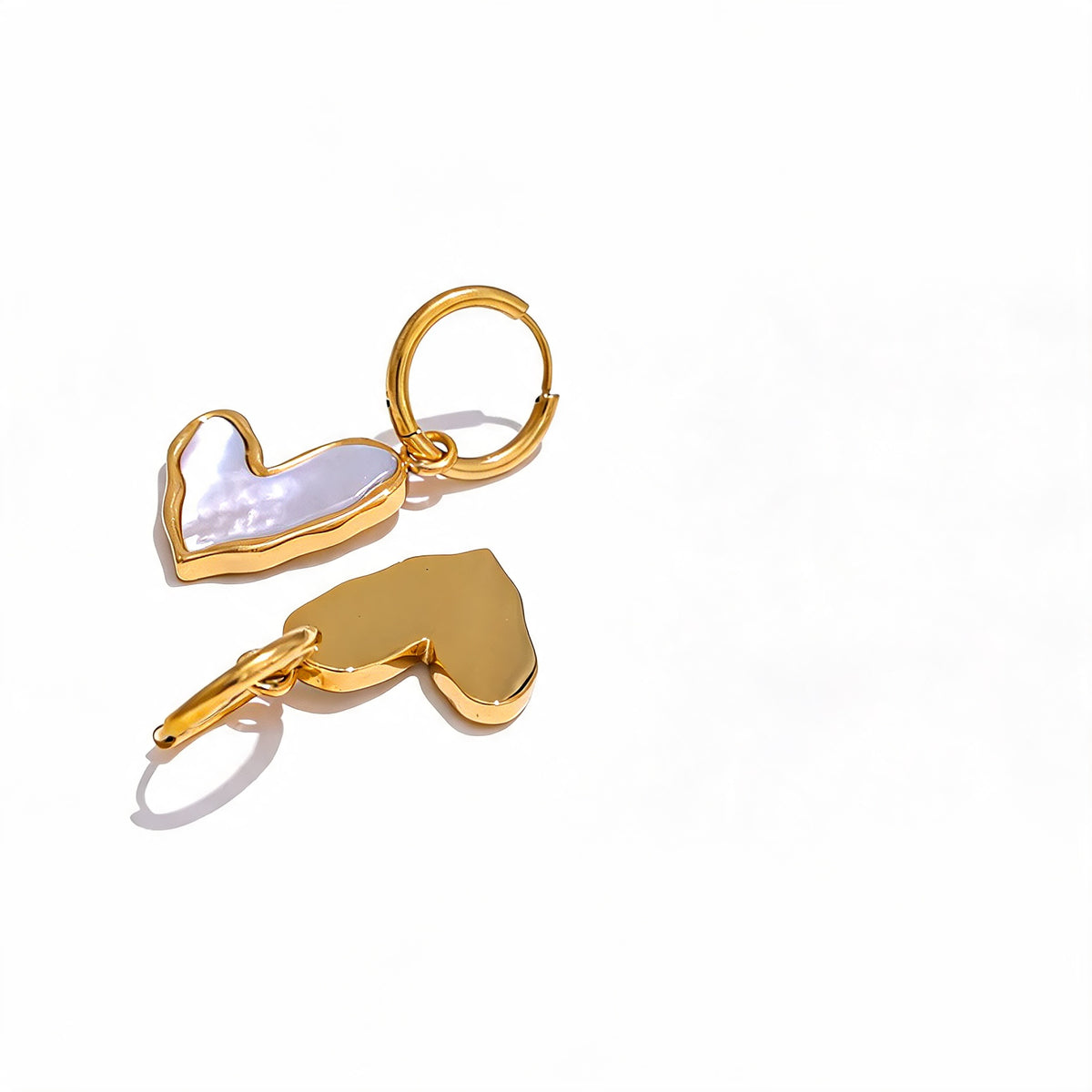 Lila Shell Heart Earrings