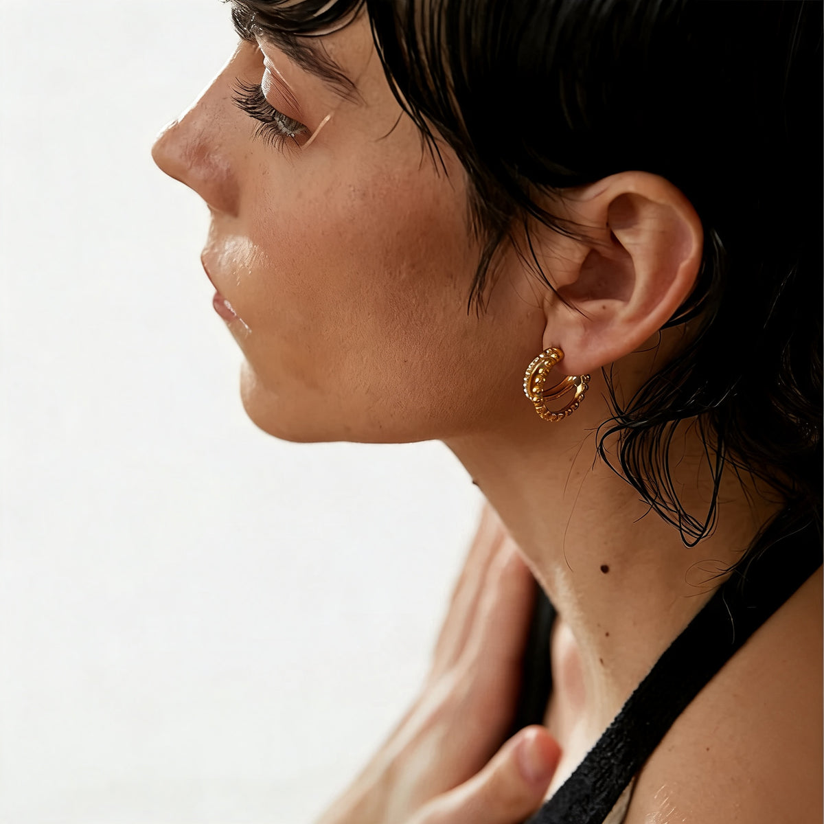Roux Faux Pearl Hoops