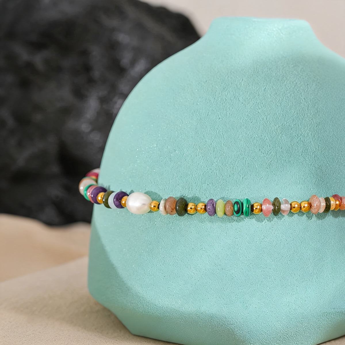 Maple Stone Bead Necklace