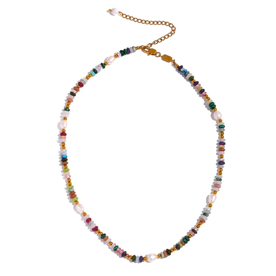 Maple Stone Bead Necklace