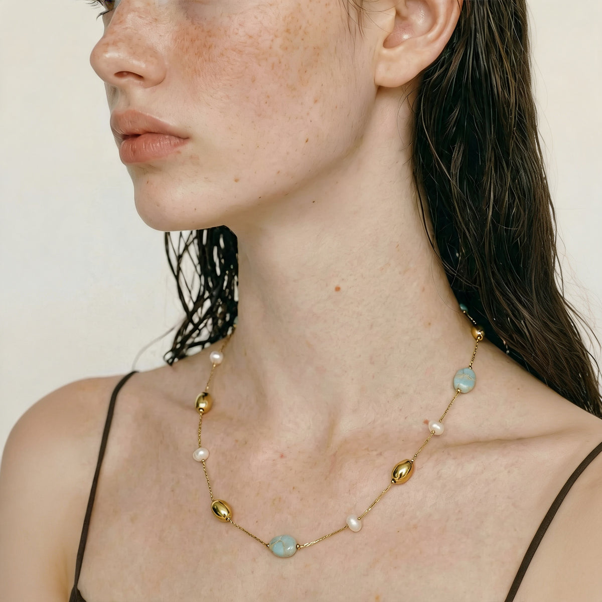 Alba Stone Bead Necklace