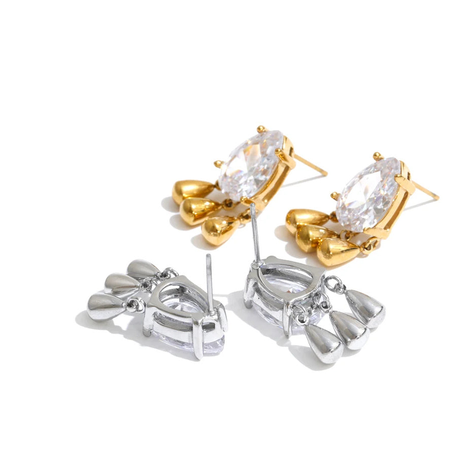 Lindy Crystal Drop Earrings