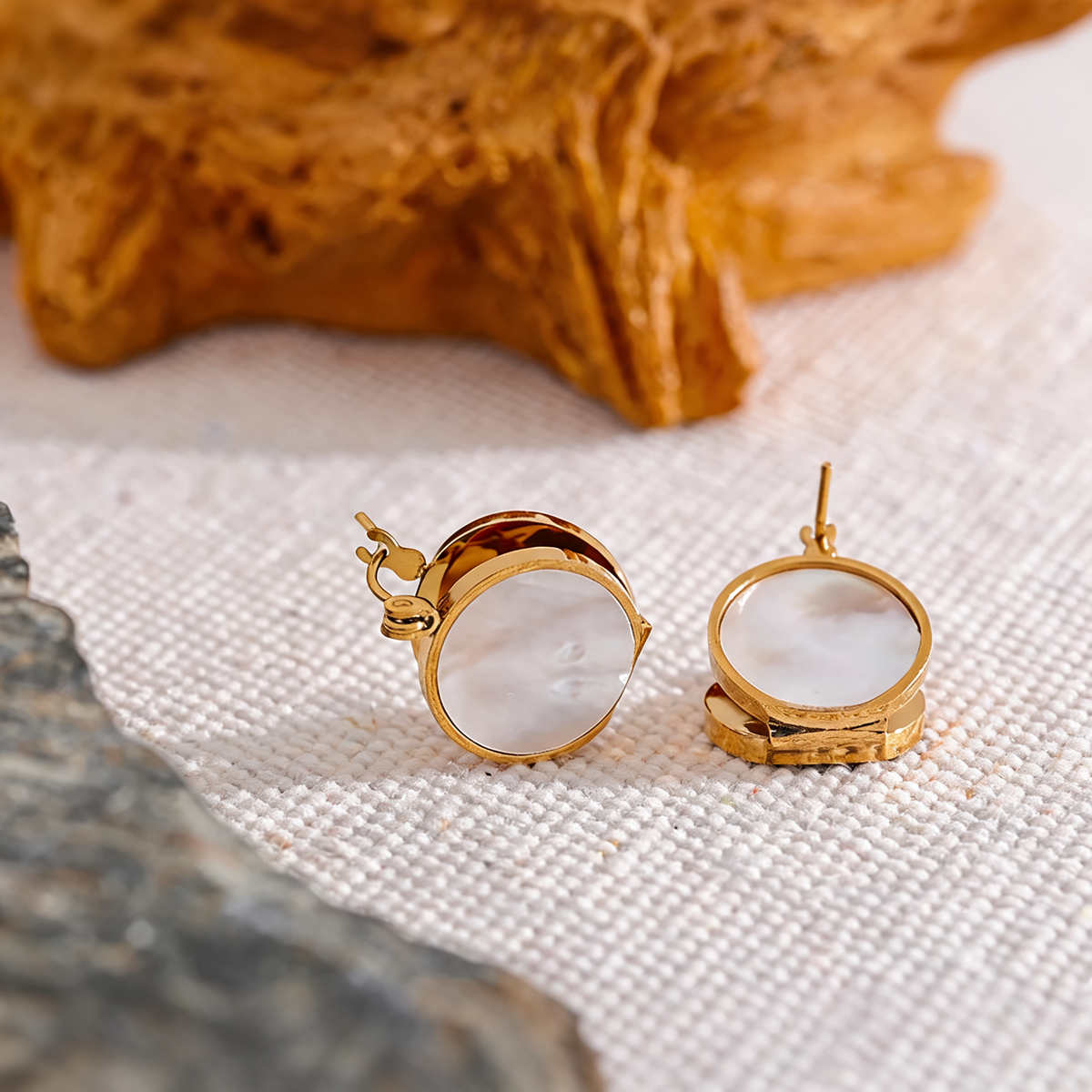 Robin Shell Hoop Earrings