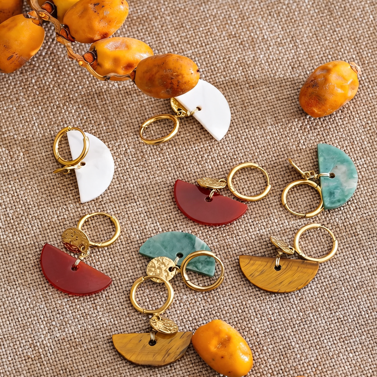 Hollis Stone Drop Hoops