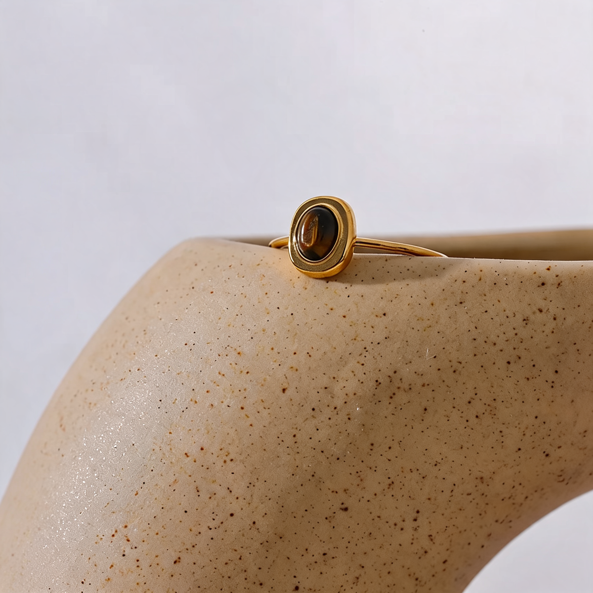 Olive Stone Oval Ring