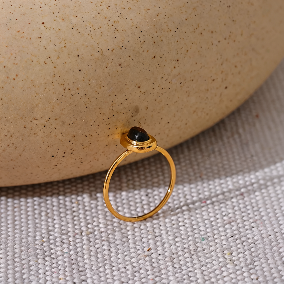 Olive Stone Oval Ring