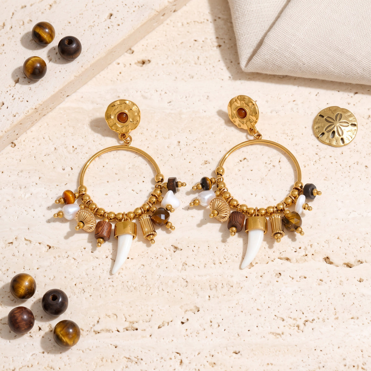 Elsie Resin Horn Earrings