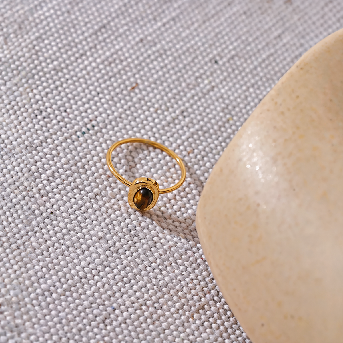 Olive Stone Oval Ring
