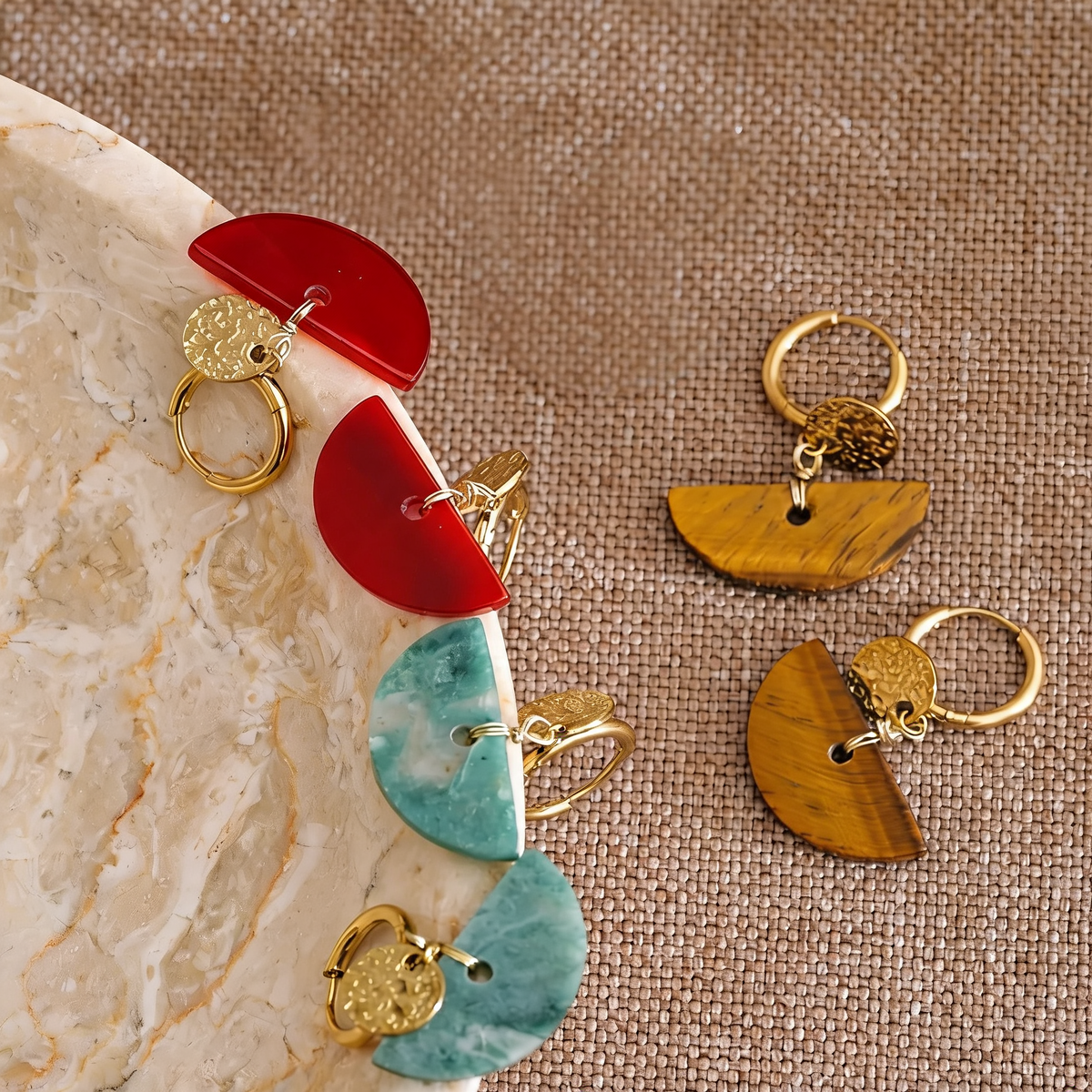 Hollis Stone Drop Hoops
