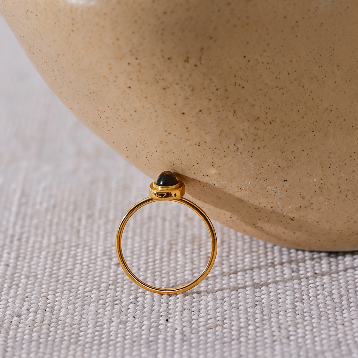 Olive Stone Oval Ring