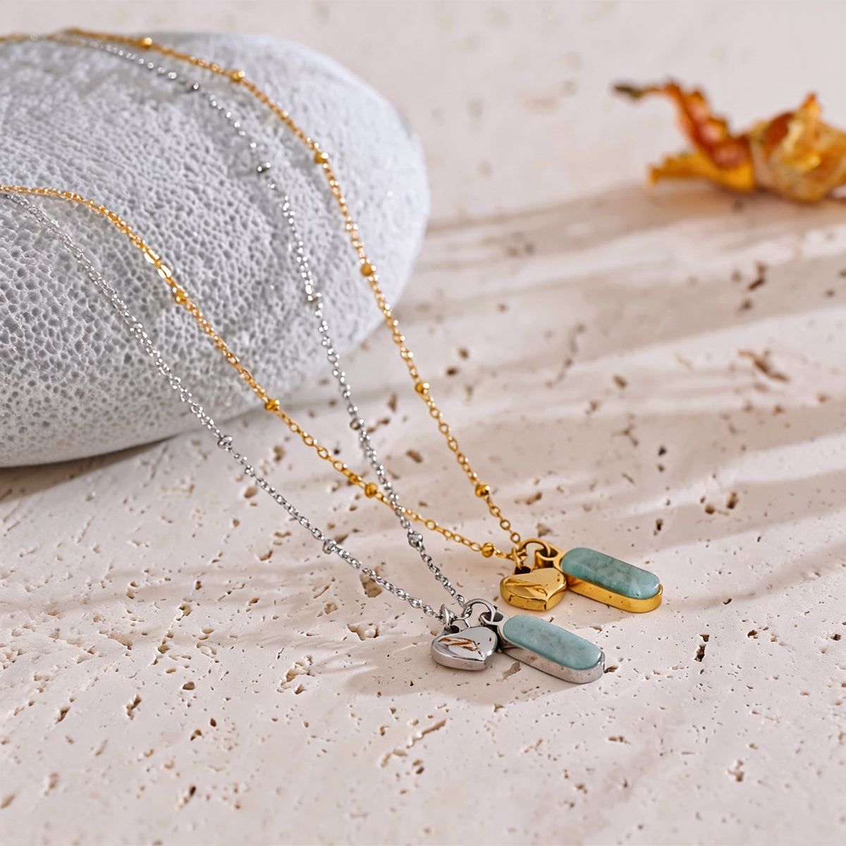 Maeve Stone Heart Necklace