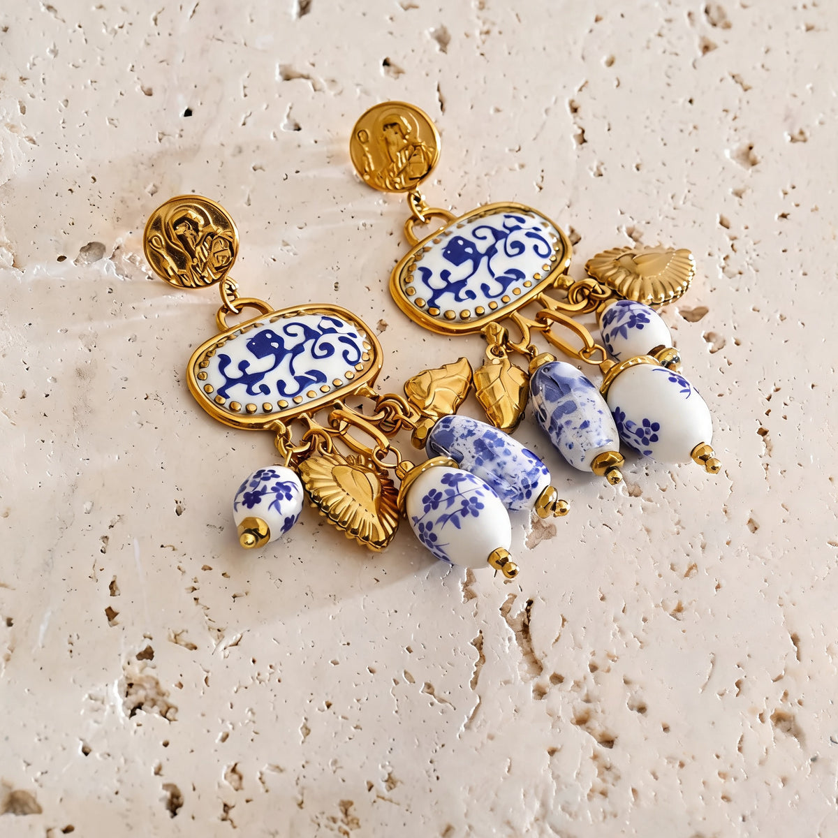 Nadia Ceramic Flower Earrings