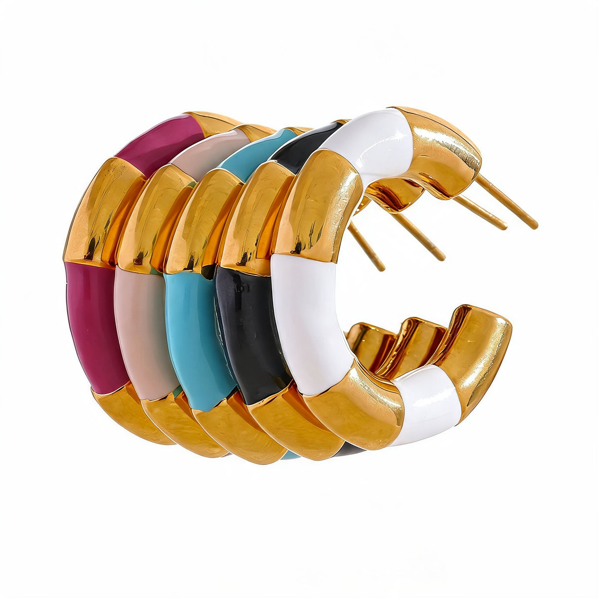 Ginny Enamel Hoop Earrings