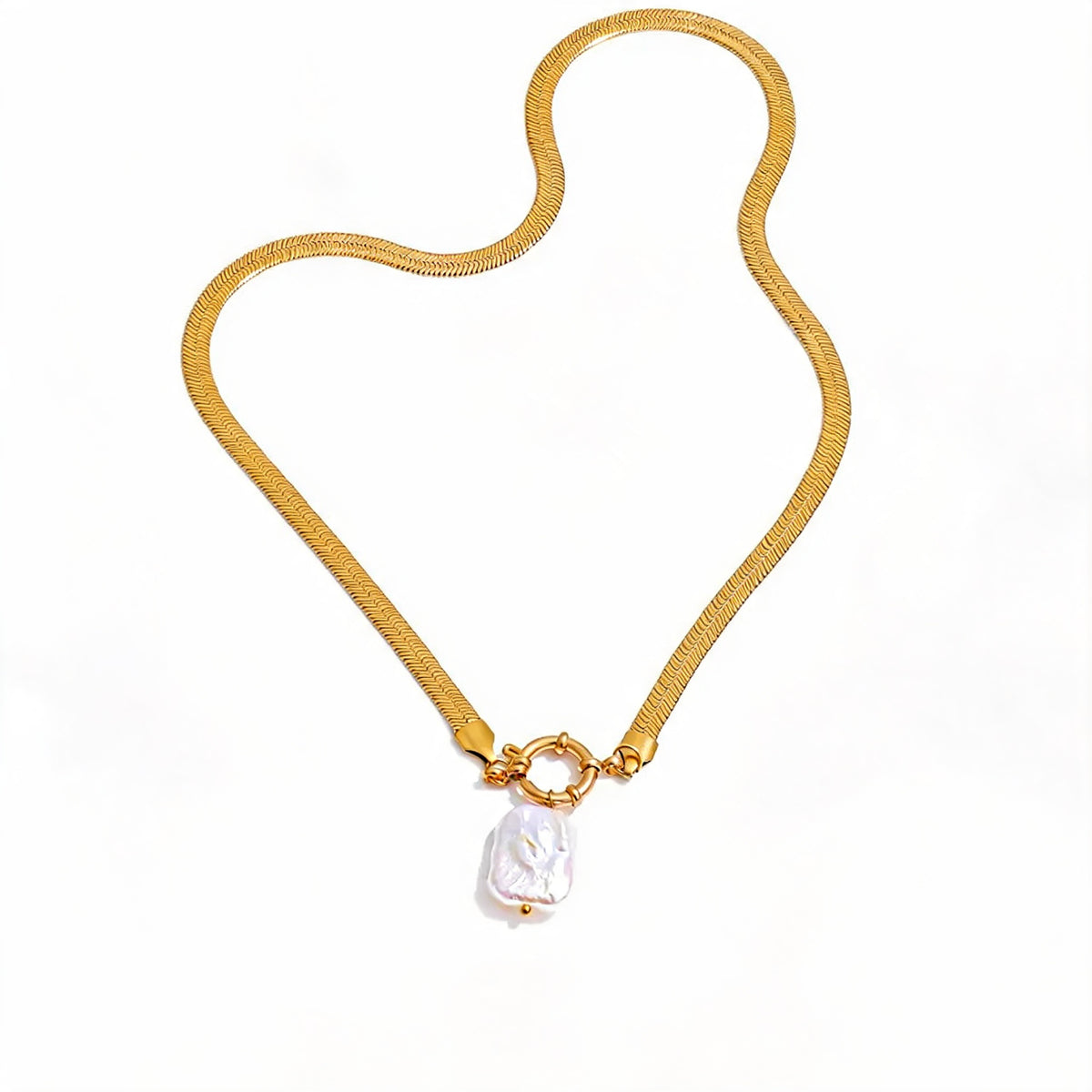 Quincy Pearl Snake Necklace