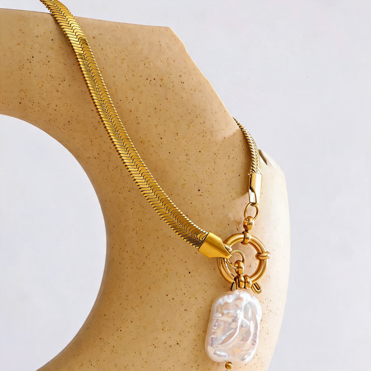Quincy Pearl Snake Necklace