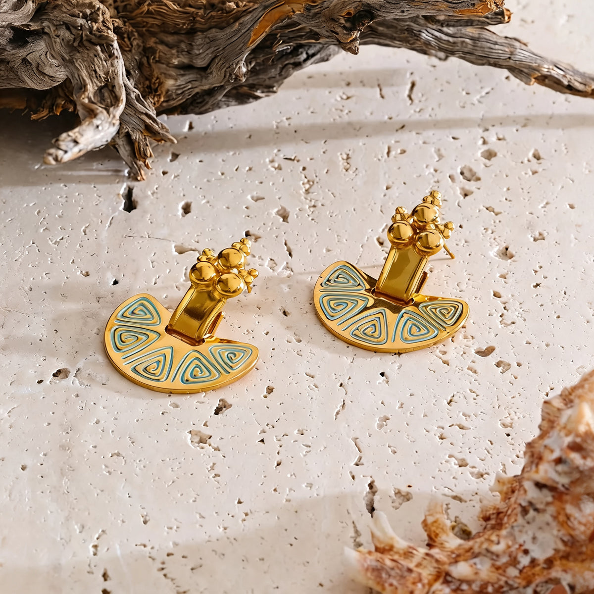 Thea Enamel Fan Earrings