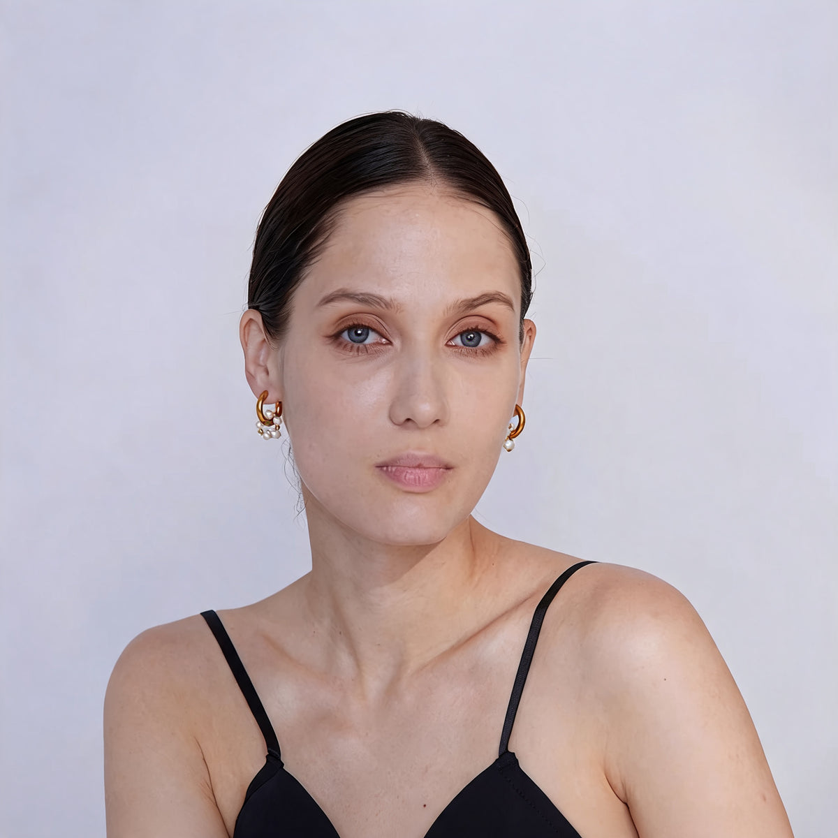 Violet Pearl Hoops
