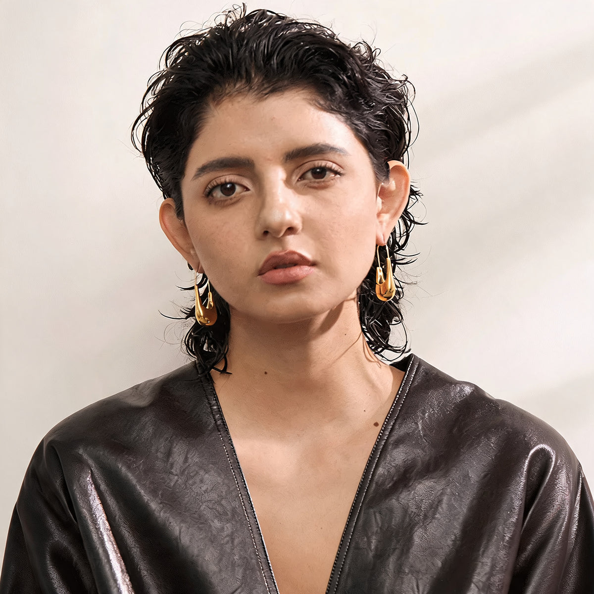 Greer Textured Hoop Earrings
