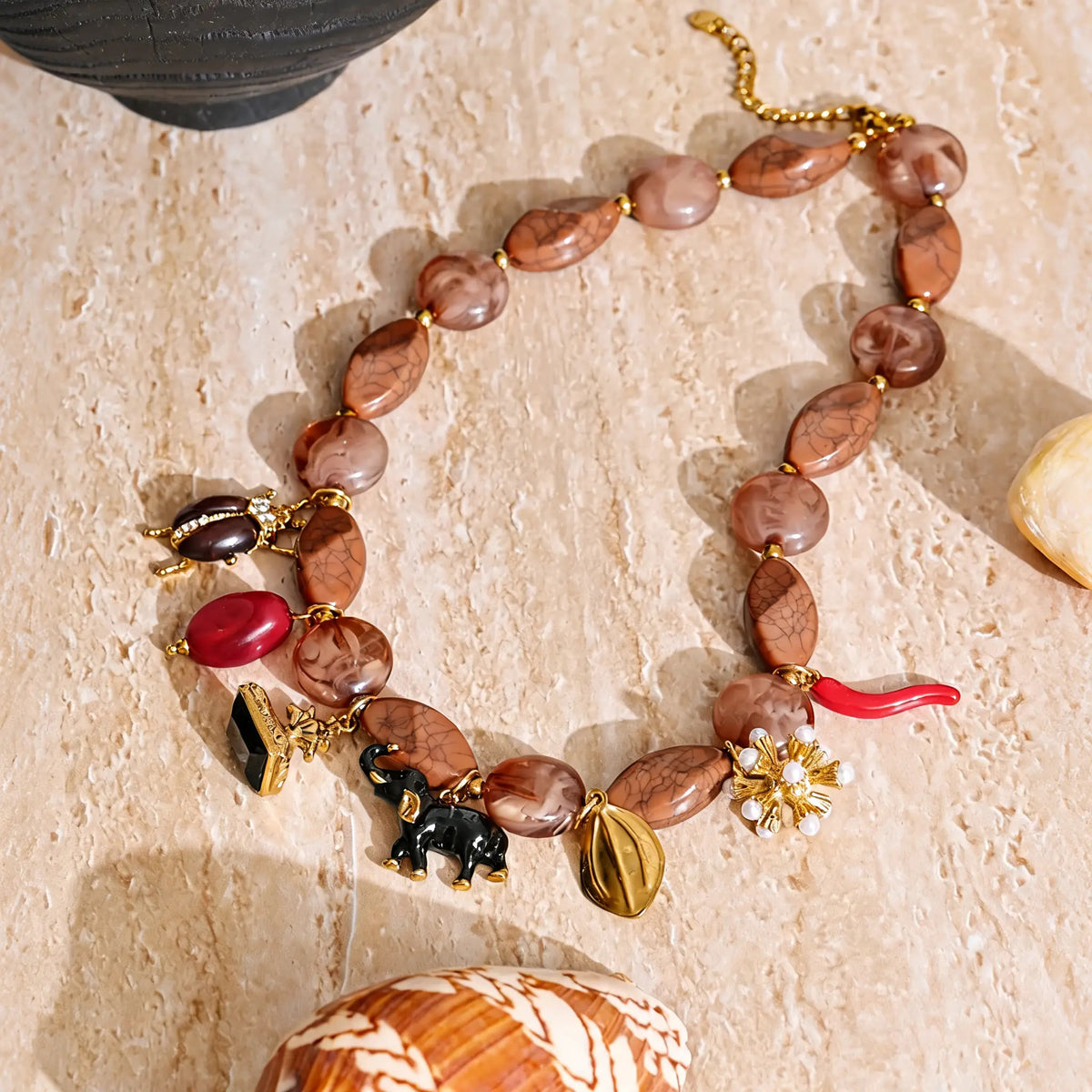 Caro Acrylic Charm Necklace