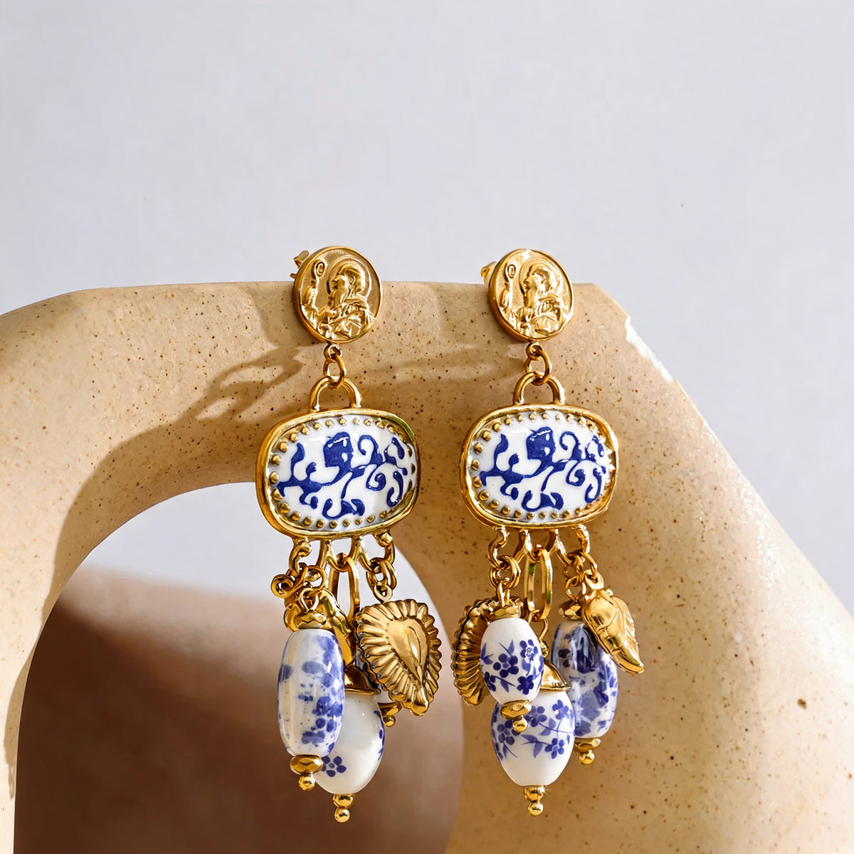 Nadia Ceramic Flower Earrings