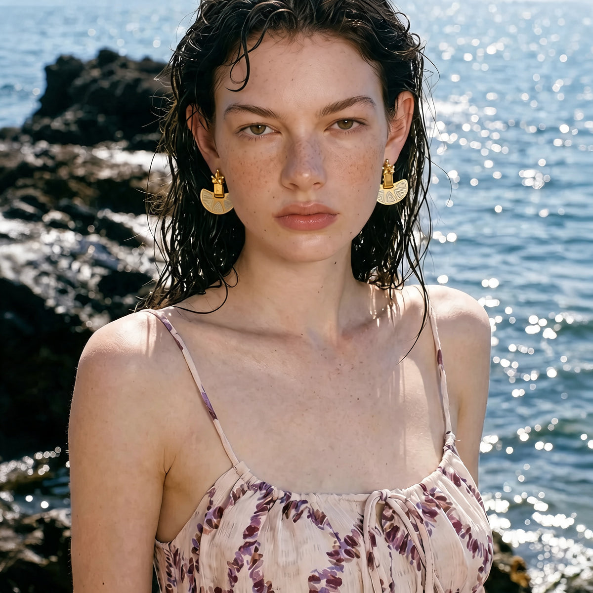 Thea Enamel Fan Earrings