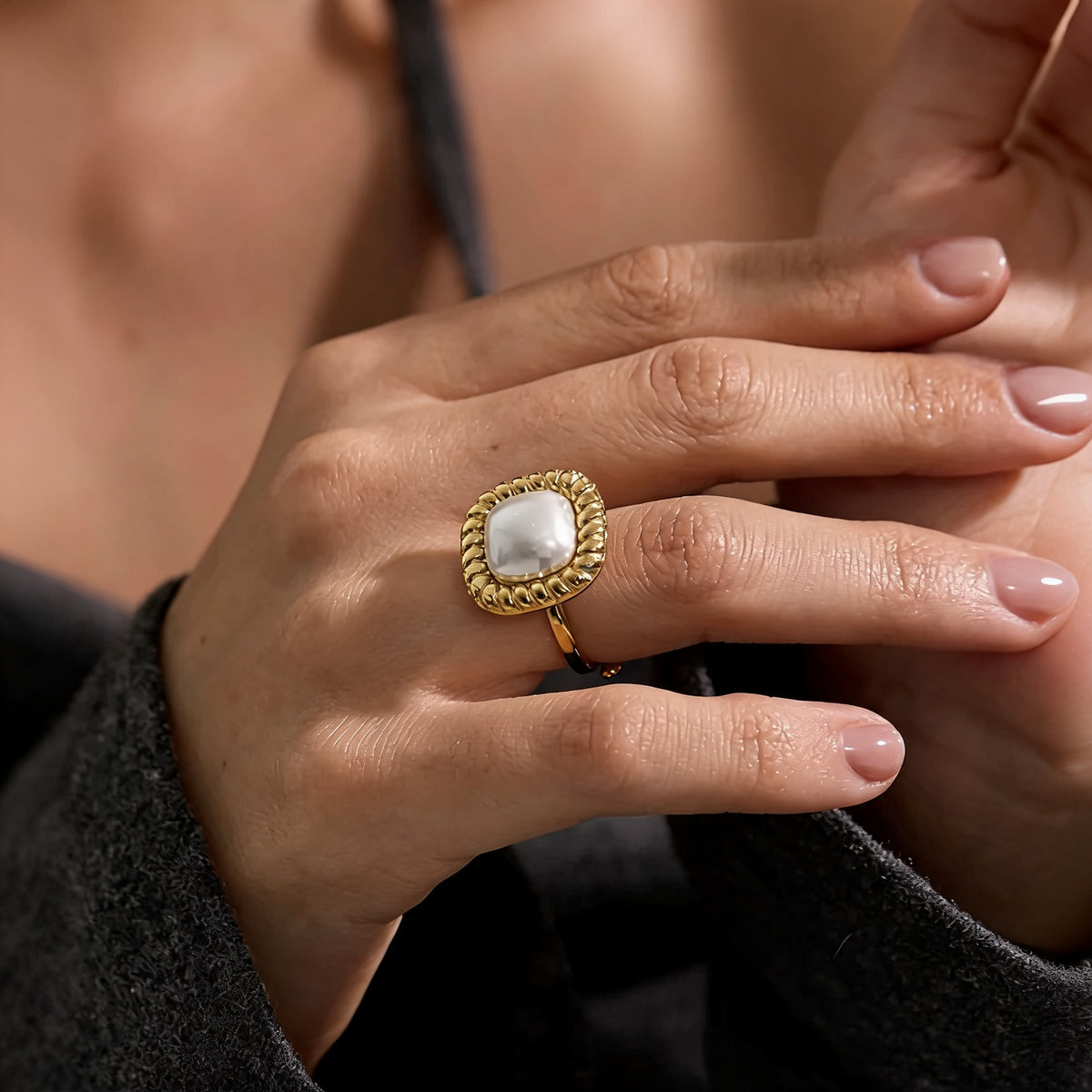 Leona Faux Pearl Ring