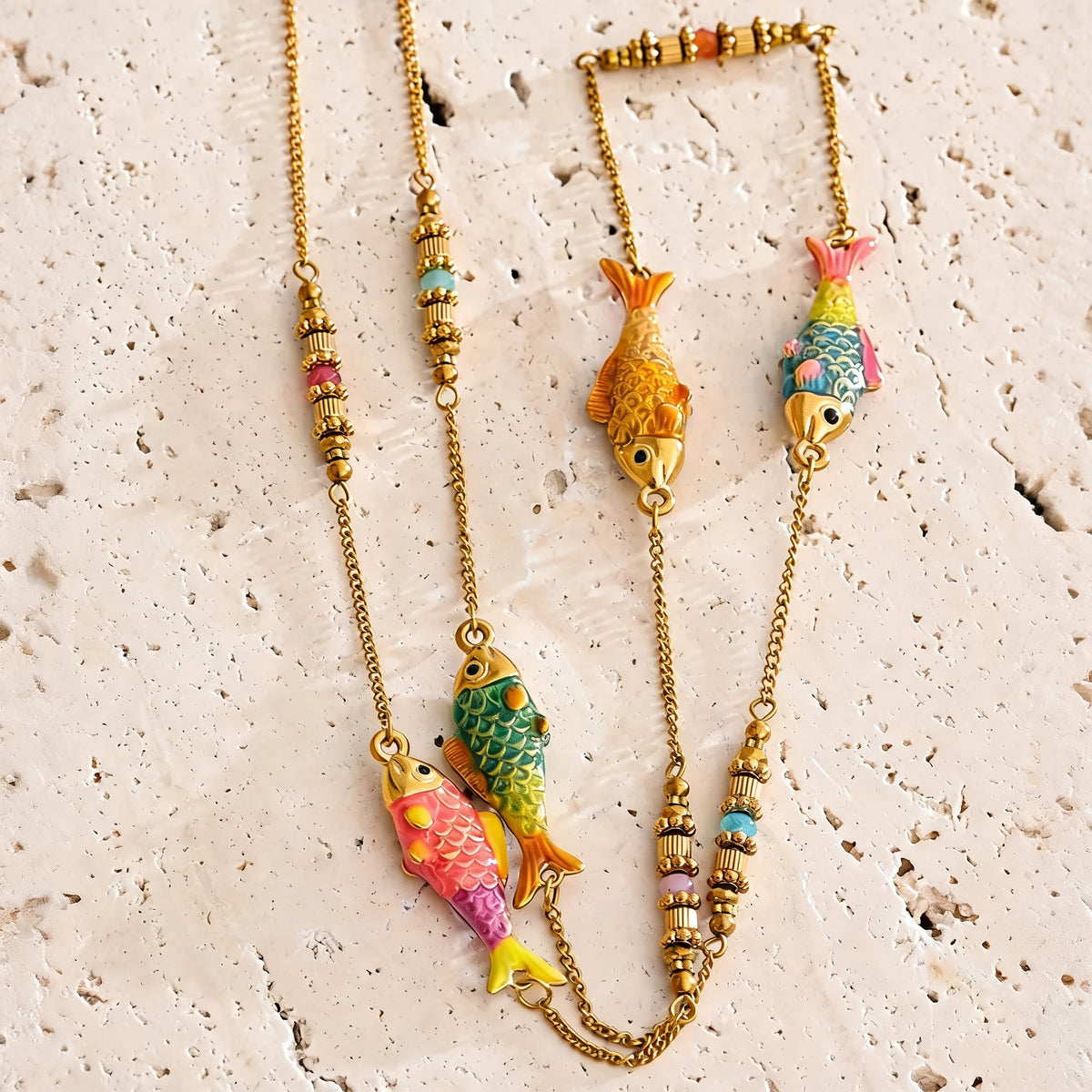Shore Enamel Fish Necklace