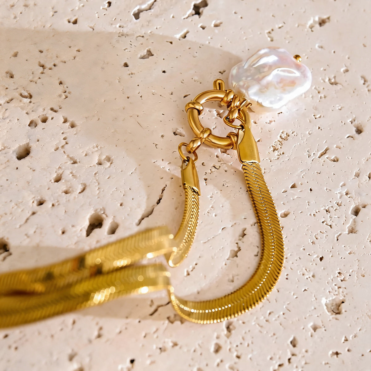 Quincy Pearl Snake Necklace