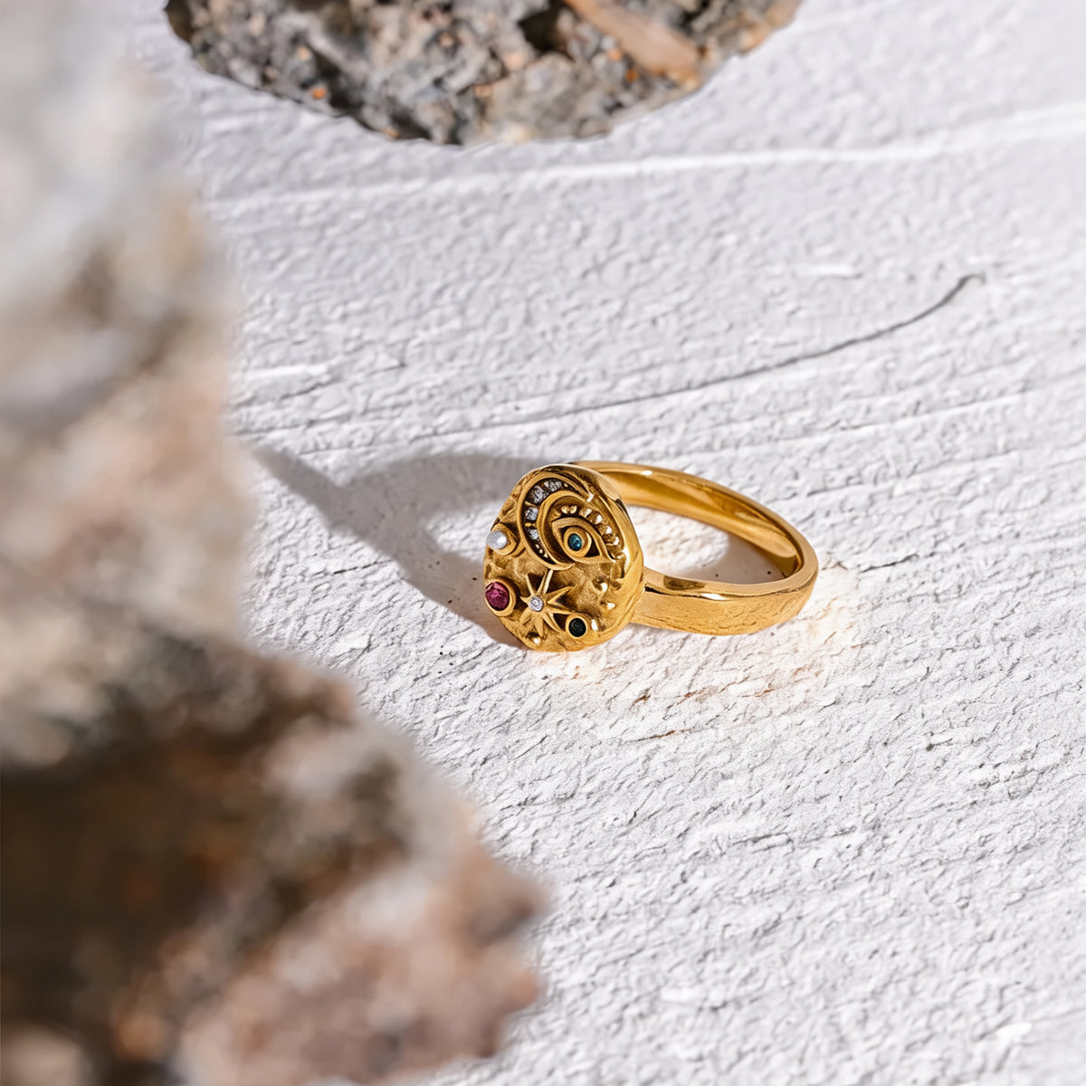 Zadie Star Moon Ring