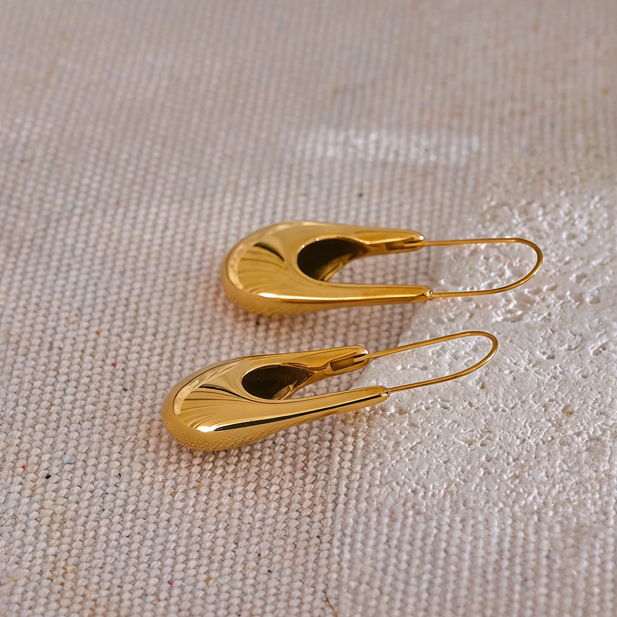 Greer Textured Hoop Earrings
