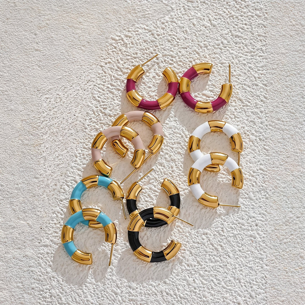 Ginny Enamel Hoop Earrings