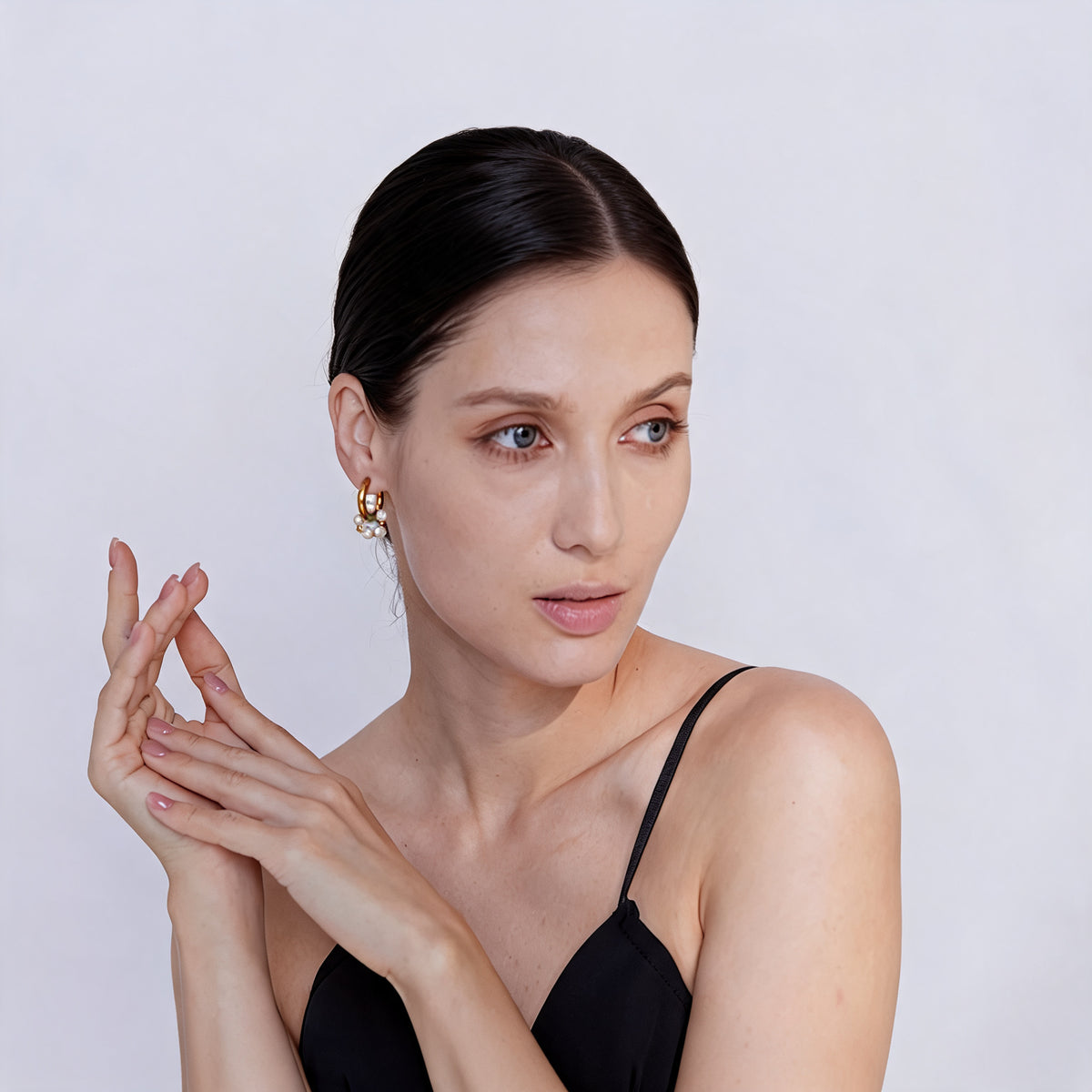 Violet Pearl Hoops