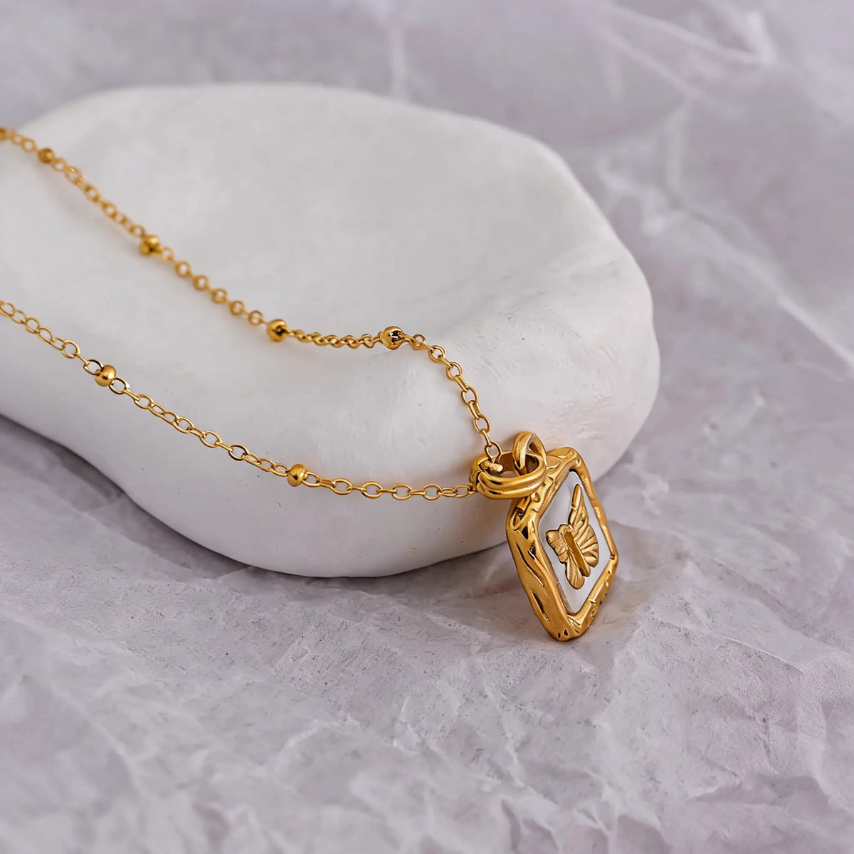 Clemmie Shell Butterfly Necklace
