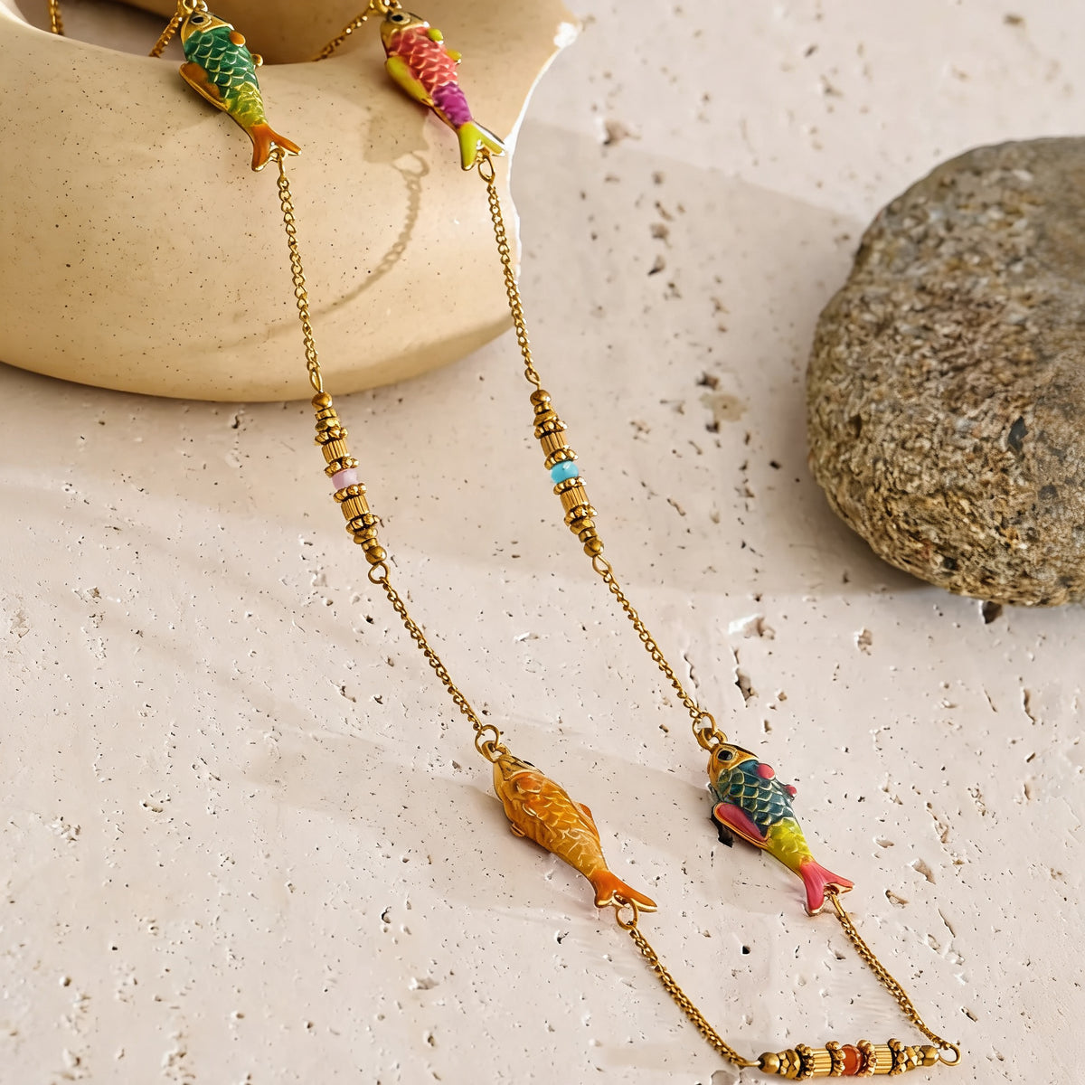Shore Enamel Fish Necklace