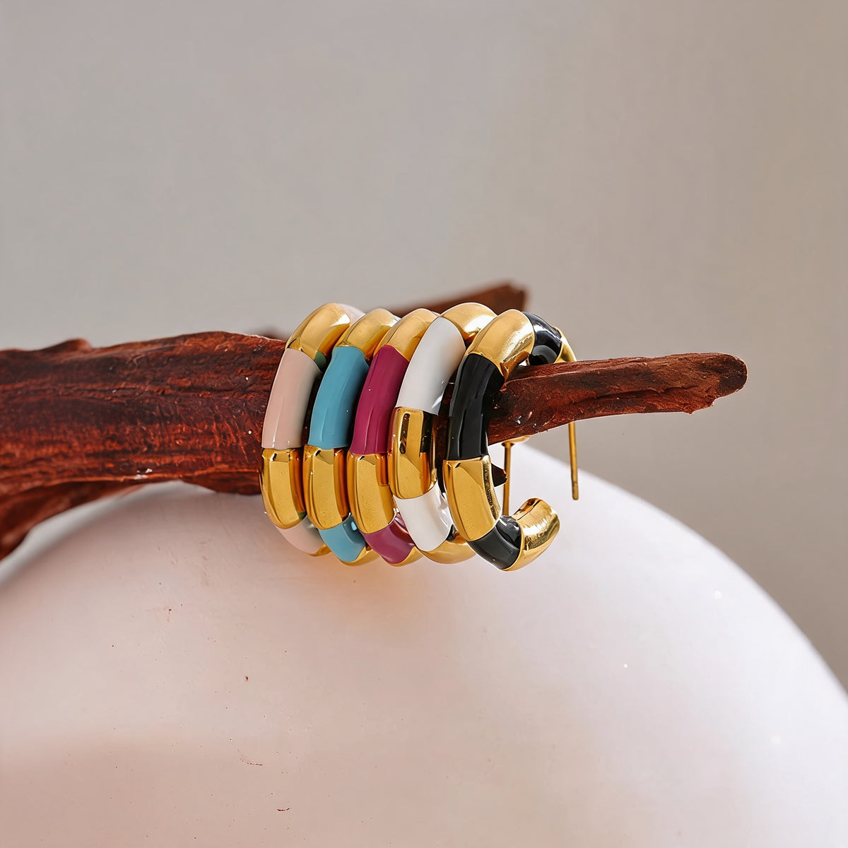 Ginny Enamel Hoop Earrings