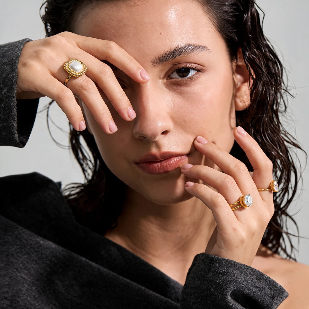 Leona Faux Pearl Ring