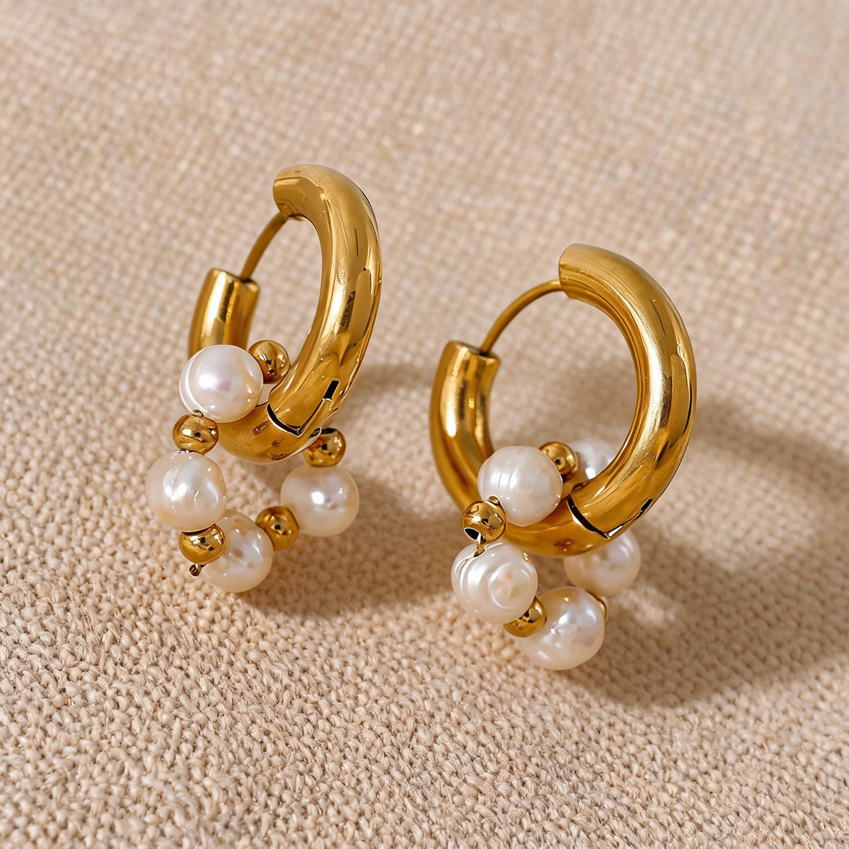 Violet Pearl Hoops
