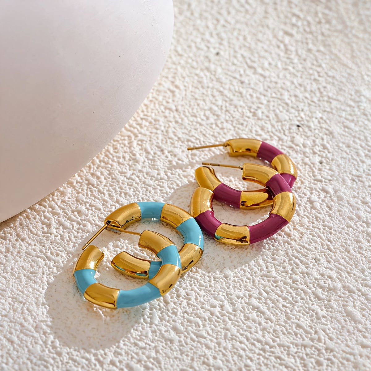 Ginny Enamel Hoop Earrings